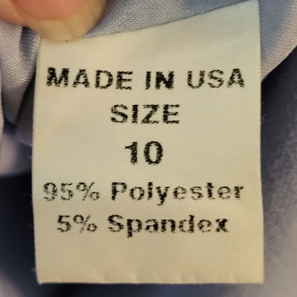 Zoe Ltd Kid's Sky Blue Dress with Glittering Silver Belt - Size 10 - Picture 4 of 6